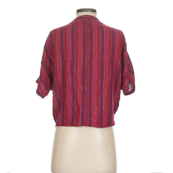 Rails Thea Rouge Stripe Tie Waist Blouse - Picture 6 of 9